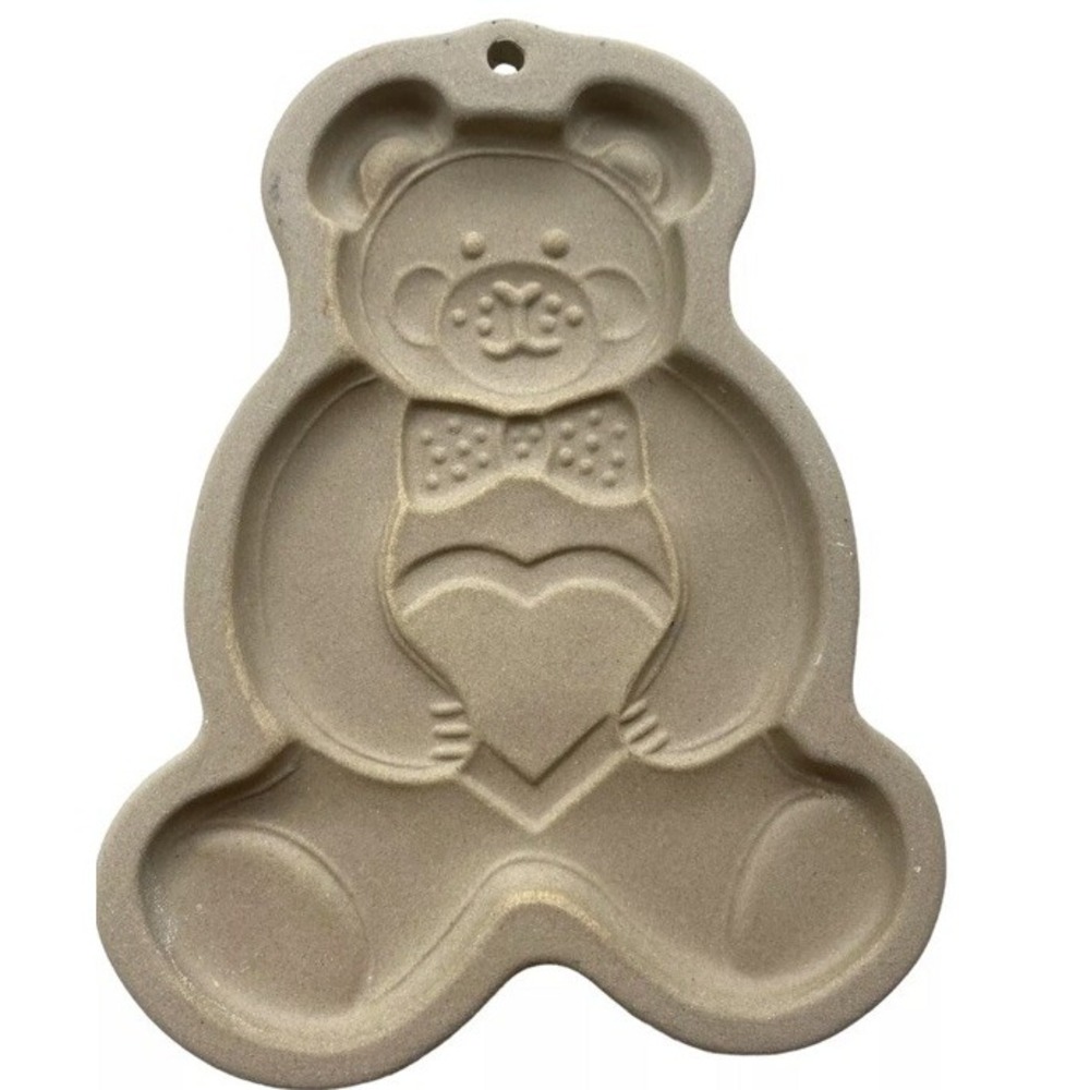 Pampered Chef Cookie Mold 1991 Teddy Bear 2860 Vintage Made‎ In USA Stoneware